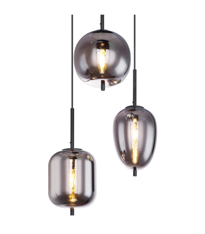 Blacky Cluster Pendant Ceiling Light Black 3x E14-3