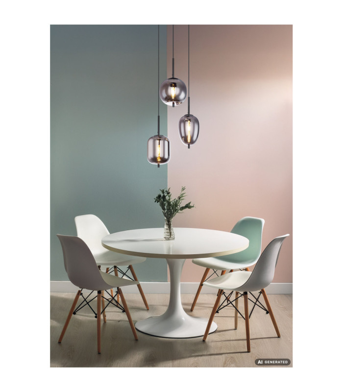 Blacky Cluster Pendant Ceiling Light Black 3x E14-5