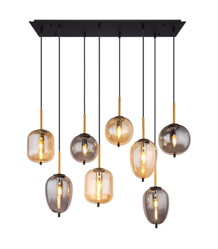 Blacky Cluster Pendant Ceiling Light Matt Black 8x E14-3