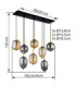 Blacky Cluster Pendant Ceiling Light Matt Black 8x E14-7