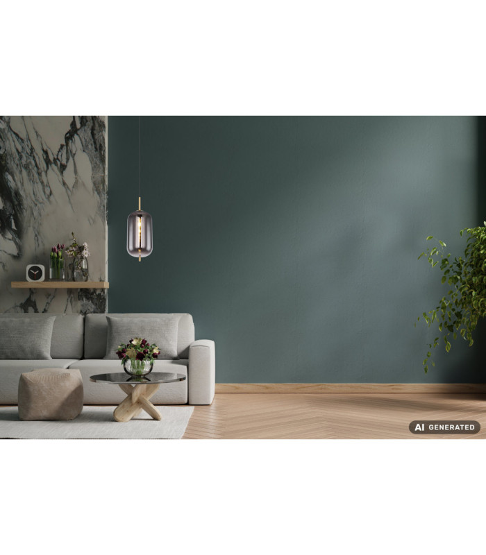 Blacky I Globe Pendant Ceiling Light Brass Colour  1x E27-5