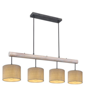 Roger Bar Pendant Ceiling Light Matt Black 4x E27-1