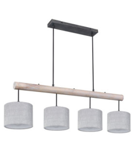 Roger Bar Pendant Ceiling Light Matt Black 4x E27-2