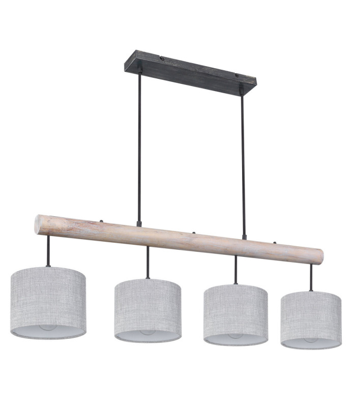 Roger Bar Pendant Ceiling Light Matt Black 4x E27-2