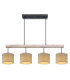 Roger Bar Pendant Ceiling Light Matt Black 4x E27-3