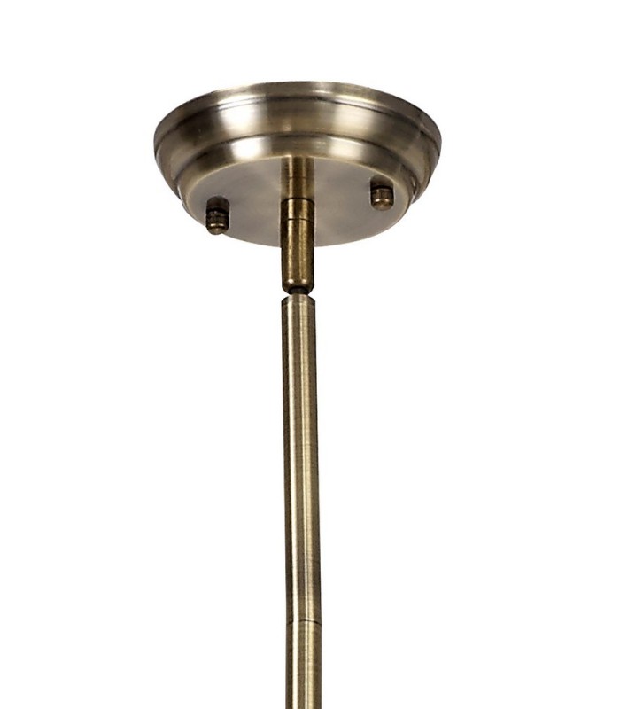 Linear Ceiling Pendant, 3 x E27, Antique Brass, Frosted Glass - 5
