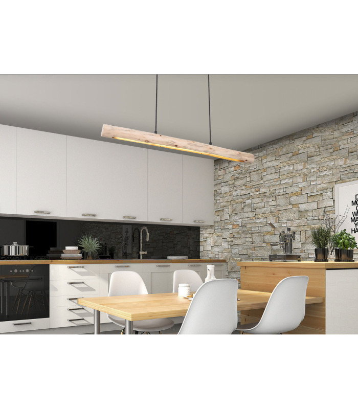 Mella 80cm Integrated LED Bar Pendant Ceiling Light Matt Black 3000K-5