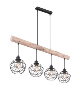 Theodor Bar Pendant Ceiling Light Matt Black 4x E27-1