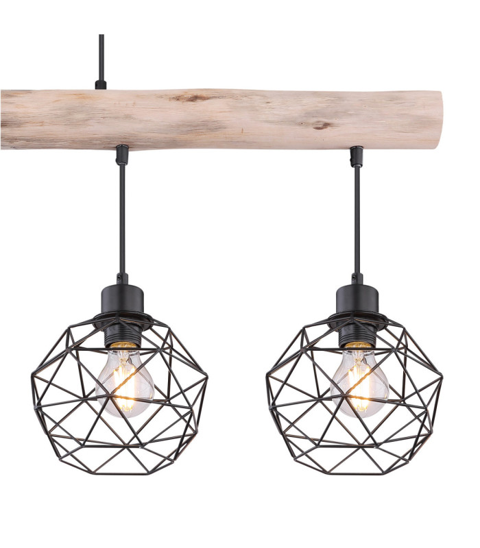 Theodor Bar Pendant Ceiling Light Matt Black 4x E27-4