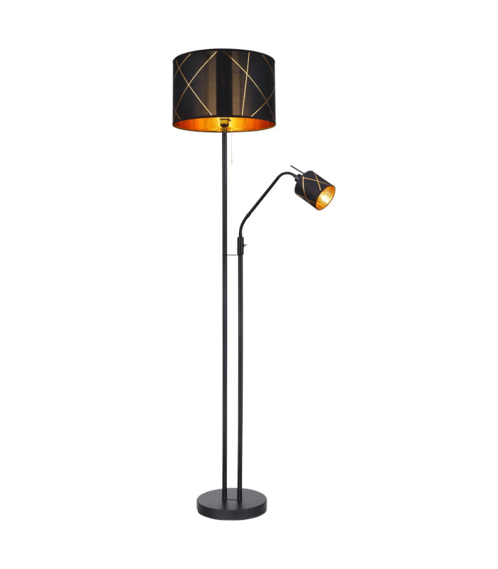 Bemmo Floor Lamp With Shade Black 2x E27 E14-1