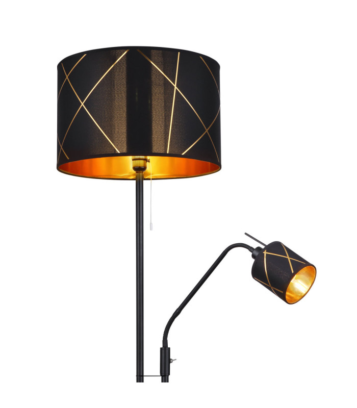 Bemmo Floor Lamp With Shade Black 2x E27 E14-3
