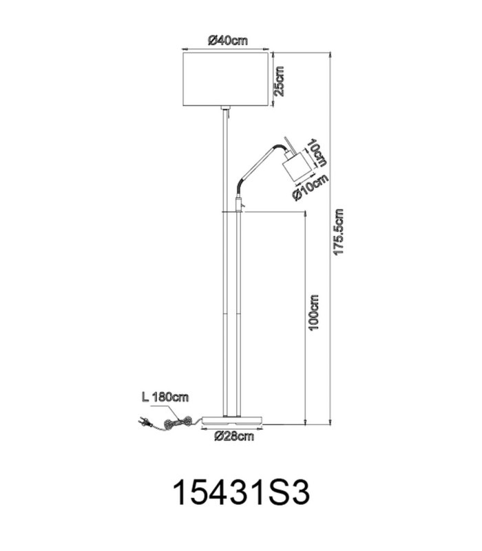Bemmo Floor Lamp With Shade Black 2x E27 E14-8
