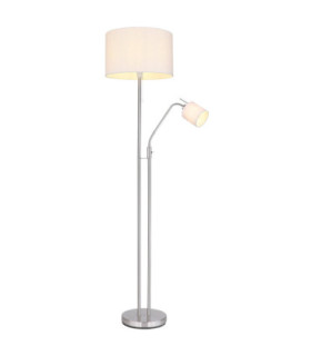 Ava Floor Lamp With Shade Matt Nickel 2x E27 E14-1