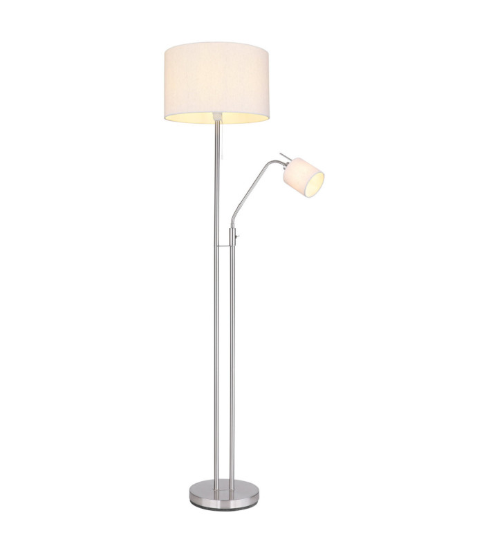 Ava Floor Lamp With Shade Matt Nickel 2x E27 E14-1