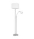Ava Floor Lamp With Shade Matt Nickel 2x E27 E14-2