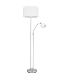 Ava Floor Lamp With Shade Matt Nickel 2x E27 E14-2