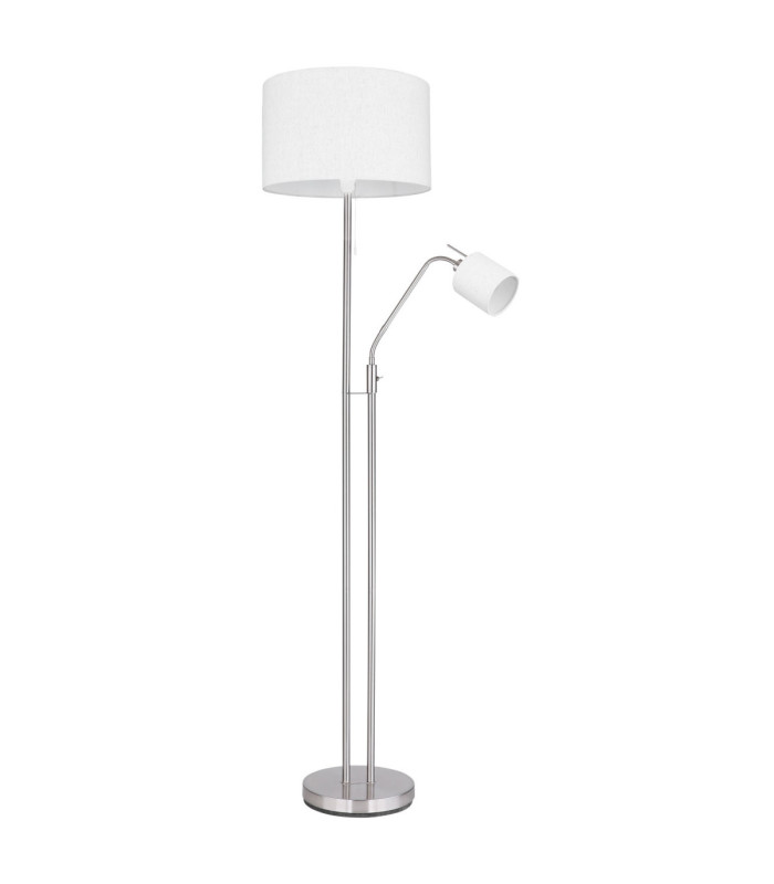 Ava Floor Lamp With Shade Matt Nickel 2x E27 E14-2