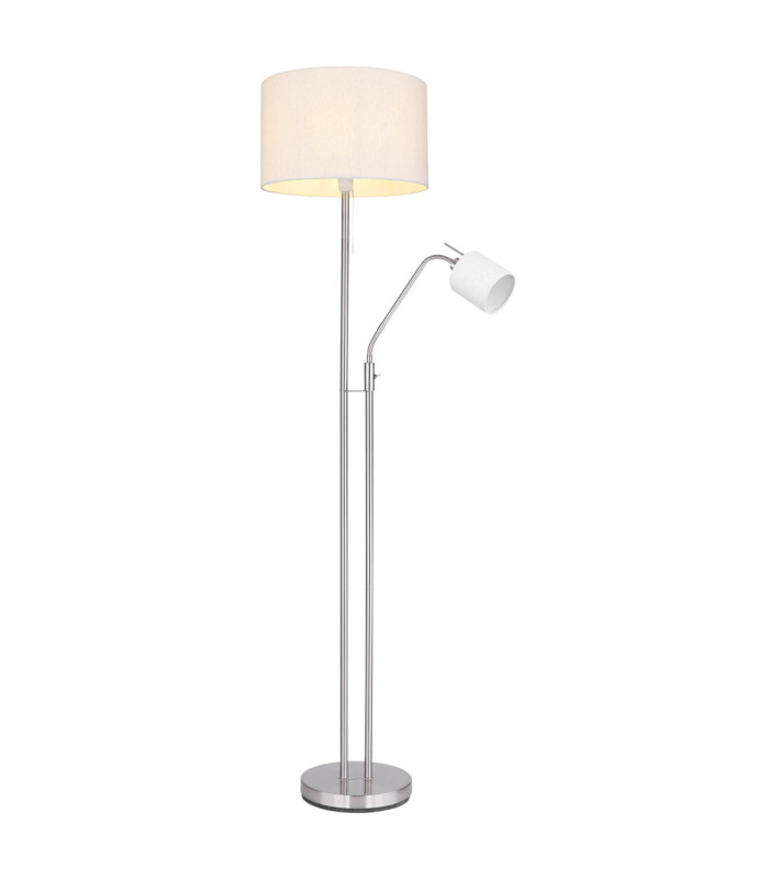 Ava Floor Lamp With Shade Matt Nickel 2x E27 E14-4