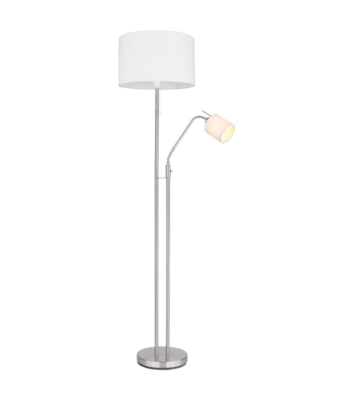 Ava Floor Lamp With Shade Matt Nickel 2x E27 E14-5