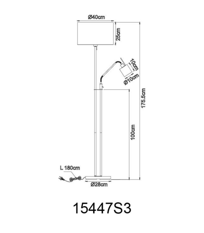 Ava Floor Lamp With Shade Matt Nickel 2x E27 E14-7
