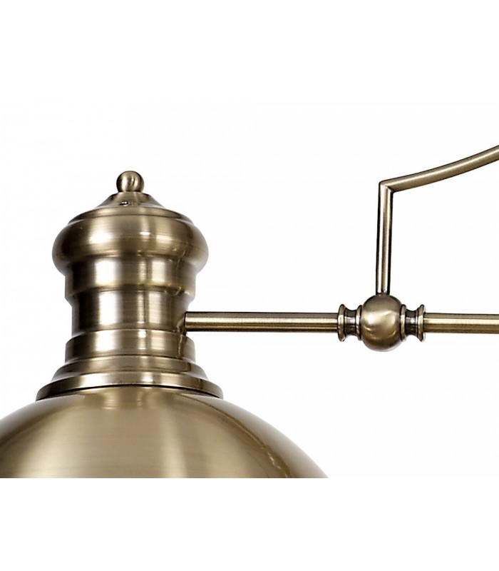 Linear Ceiling Pendant, 3 x E27, Antique Brass, Frosted Glass - 9
