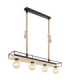 Trixi Bar Pendant Ceiling Light Matt Black 4x E27-1