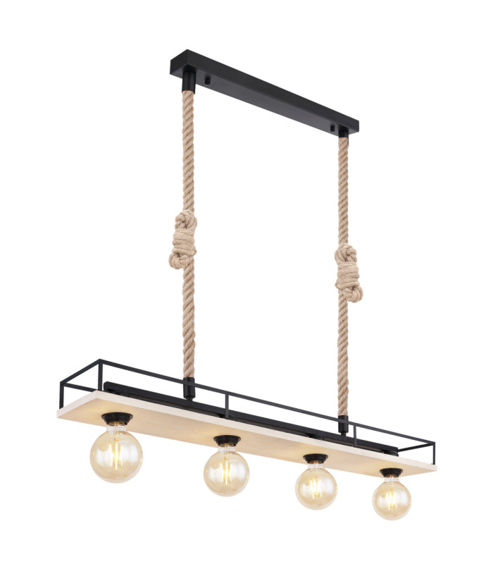 Trixi Bar Pendant Ceiling Light Matt Black 4x E27-1