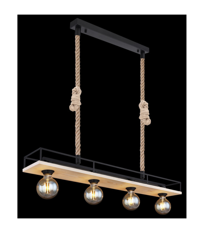 Trixi Bar Pendant Ceiling Light Matt Black 4x E27-3