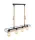 Trixi Bar Pendant Ceiling Light Matt Black 4x E27-4