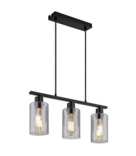 Hadera Bar Pendant Ceiling Light Matt Black 3x E27-1