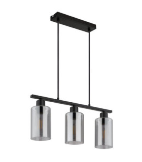 Hadera Bar Pendant Ceiling Light Matt Black 3x E27-2