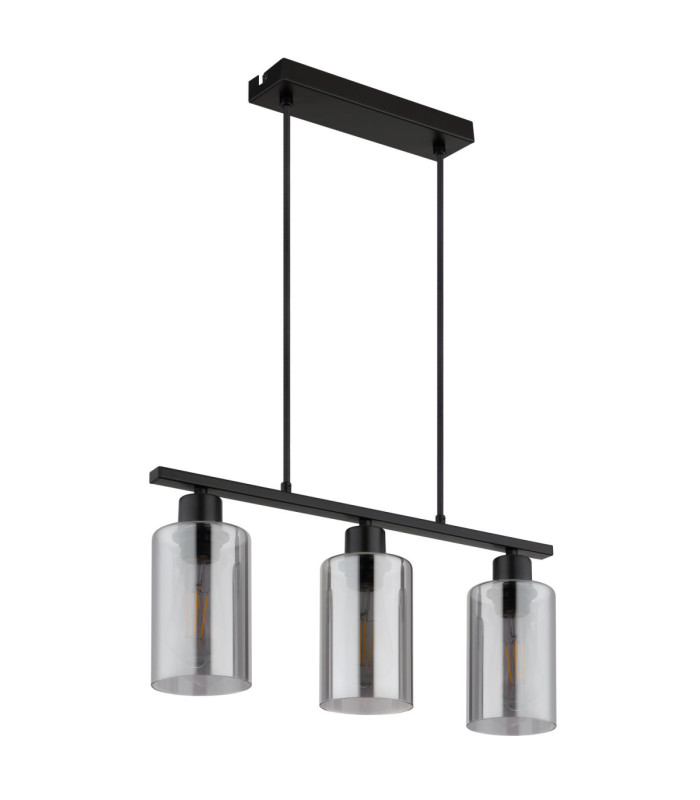 Hadera Bar Pendant Ceiling Light Matt Black 3x E27-2