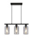 Hadera Bar Pendant Ceiling Light Matt Black 3x E27-3
