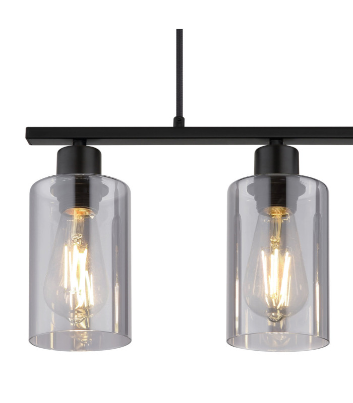 Hadera Bar Pendant Ceiling Light Matt Black 3x E27-4