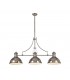 Linear Ceiling Pendant, 3 x E27, Polished Nickel, Frosted Glass - 1