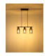 Hadera Bar Pendant Ceiling Light Matt Black 3x E27-5
