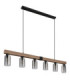 Hadera Bar Pendant Ceiling Light Matt Black 6x E27-2