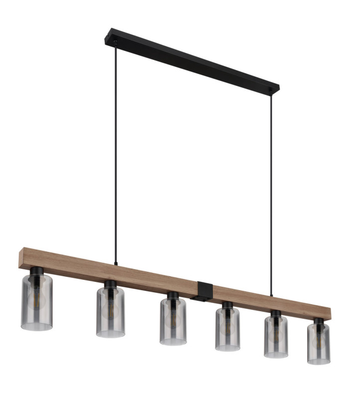 Hadera Bar Pendant Ceiling Light Matt Black 6x E27-2