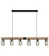 Hadera Bar Pendant Ceiling Light Matt Black 6x E27-3