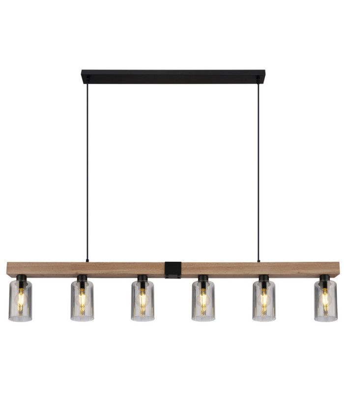 Hadera Bar Pendant Ceiling Light Matt Black 6x E27-3