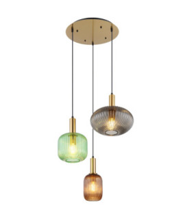 Normy Cluster Pendant Ceiling Light Brass Colour  3x E27-1