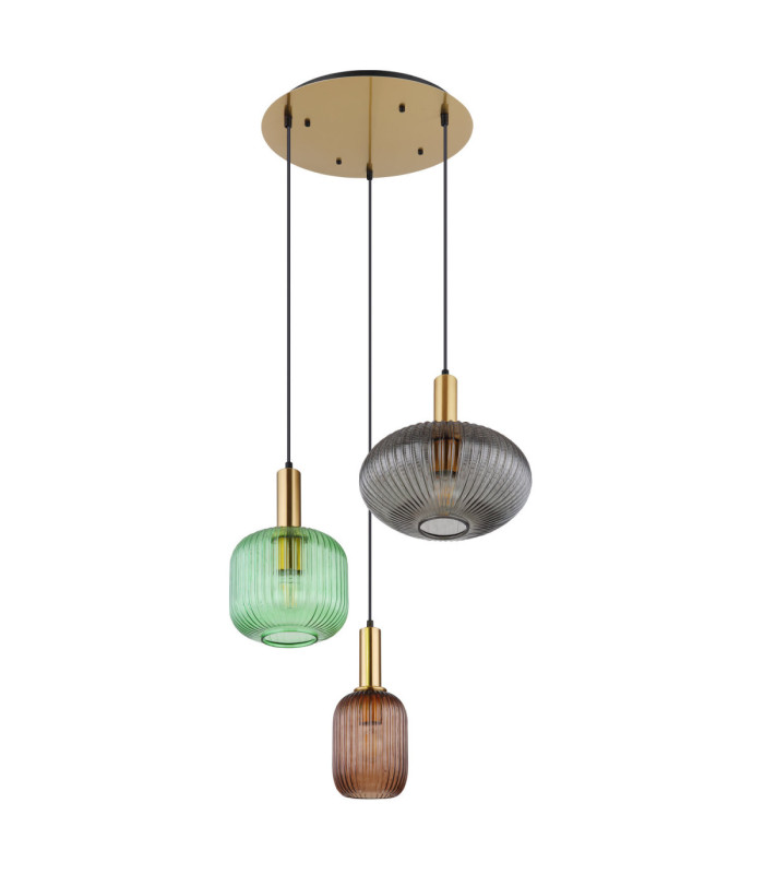 Normy Cluster Pendant Ceiling Light Brass Colour  3x E27-2