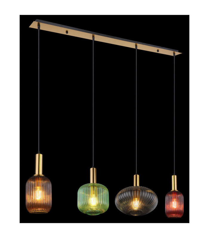 Normy Bar Pendant Ceiling Light Brass Colour  4x E27-5