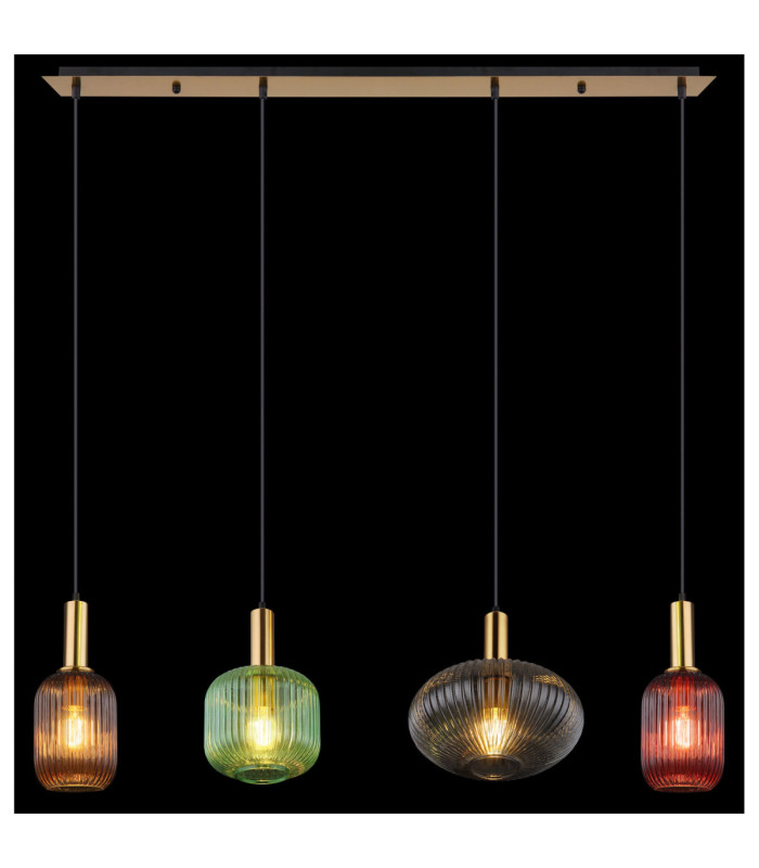 Normy Bar Pendant Ceiling Light Brass Colour  4x E27-6