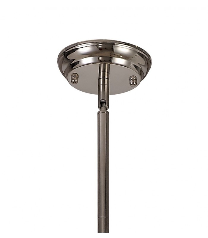 Linear Ceiling Pendant, 3 x E27, Polished Nickel, Frosted Glass - 4