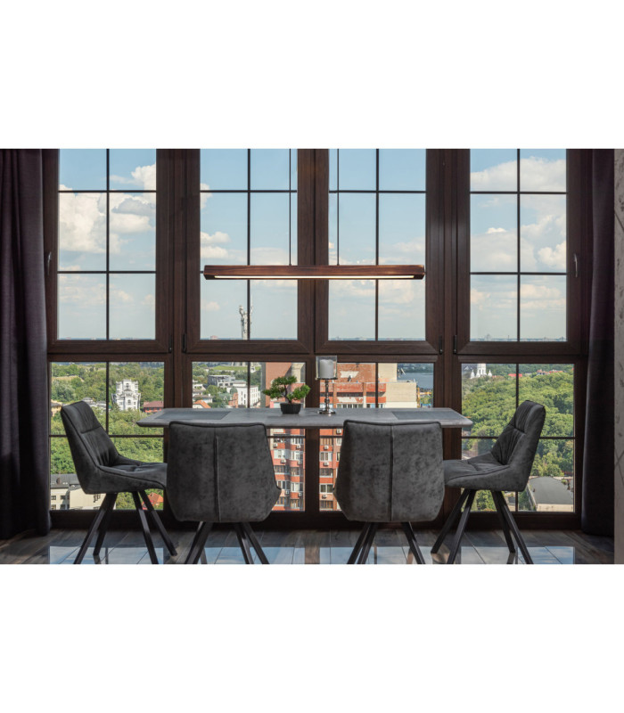 Tibeon Integrated LED Bar Pendant Ceiling Light Matt Black 3000K-5