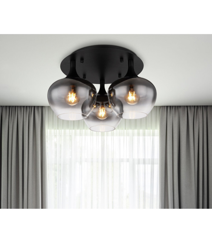 Maxy Shade Cluster Ceiling Light Matt Black 3x E27-3