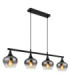 Maxy Bar Pendant Ceiling Light Matt Black 4x E27-1