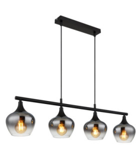 Maxy Bar Pendant Ceiling Light Matt Black 4x E27-1
