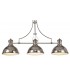 Linear Ceiling Pendant, 3 x E27, Polished Nickel, Frosted Glass - 5